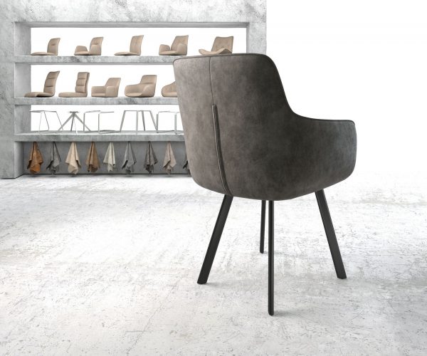 Jídelní židle Pejo-Flex Anthracite Vintage 4-nohá oválná Černá - Image 3