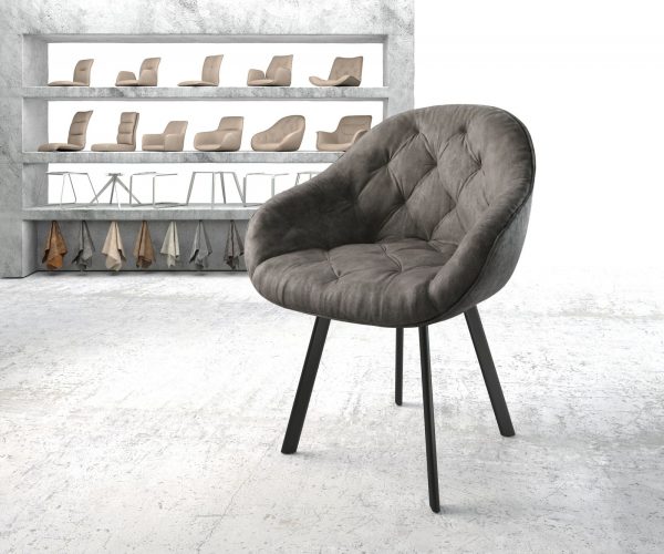 Křeslo Gaio-Flex Anthracite Vintage 4-nohý ovál Černá