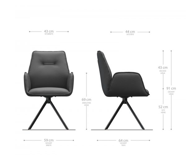 Otočná židle Zoa-Flex taupe vintage křížová podnož kulatá otočná z nerezové oceli - Image 5