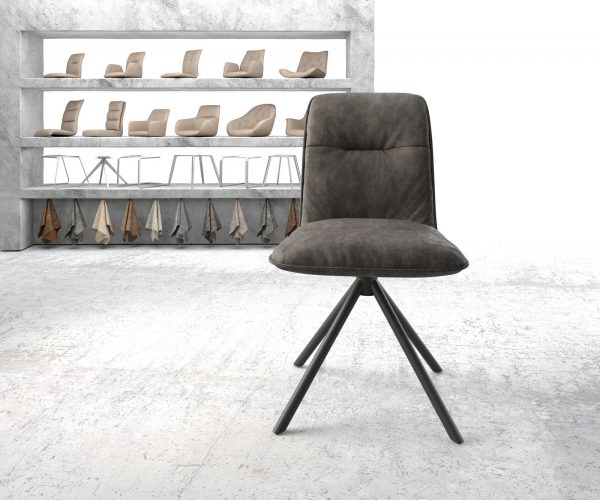 Otočná židle Vinjo-Flex Anthracite Vintage Cross Rám Round Černá - Image 2