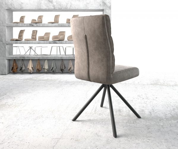 Otočná židle Pela-Flex taupe vintage křížová podnož kulatá černá - Image 3