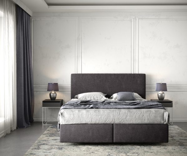 Postel Boxspring Dream-Well 160x200 cm z mikrovlákna Černá s matrací a topperem - Image 2