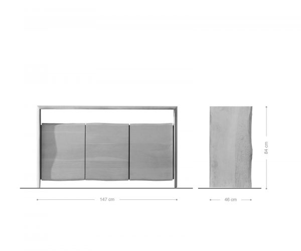 Komoda Live Edge akácie světlá 147 cm - Image 9