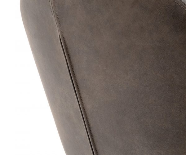 Jídelní židle Maida Chenille Cappuccino Oválná područka z nerezové oceli - Image 7