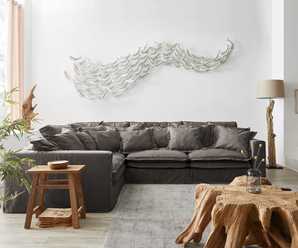 Pohovka Sharona 337x234 cm khaki hnědá s polštáři - Image 2