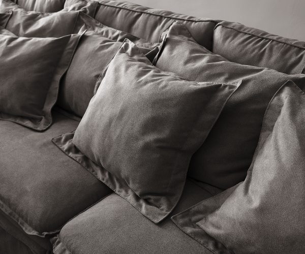 Pohovka Sharona 337x234 cm khaki hnědá s polštáři - Image 7