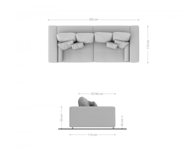 Velká pohovka Marbeya 285x115 cm černá s 10 polštáři Pohovka XXL - Image 8