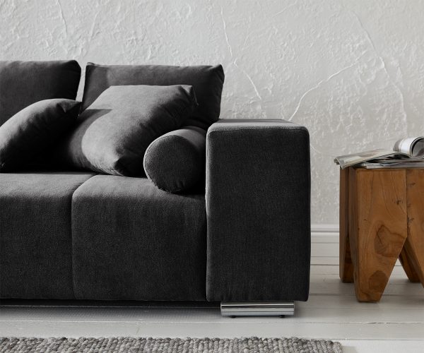 Velká pohovka Marbeya 285x115 cm černá s 10 polštáři Pohovka XXL - Image 6