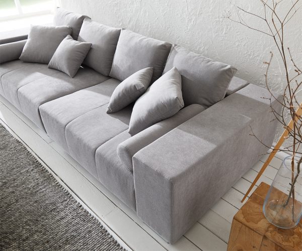 Velká pohovka Marbeya 285x115 cm šedá s 10 polštáři Pohovka XXL - Image 5