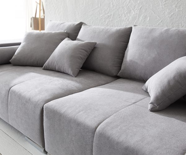 Velká pohovka Marbeya 285x115 cm šedá s 10 polštáři Pohovka XXL - Image 6