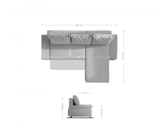 Rohová pohovka Abilene 260x175 cm khaki hnědá funkce rozkladu lenoška variabilní - Image 10