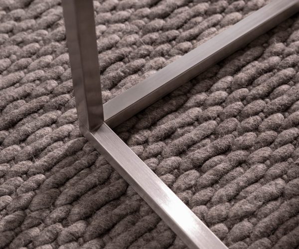 Konferenční stolek Tatius 80x80 přírodní akácie podnož nerezová ocel průmyslový styl - Image 6