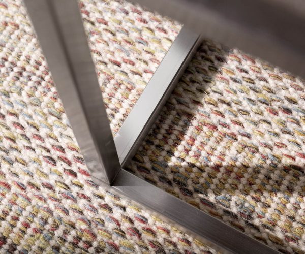 Konferenční stolek Tatius 80x80 akácie podnož platina nerezová ocel průmyslová styl - Image 6