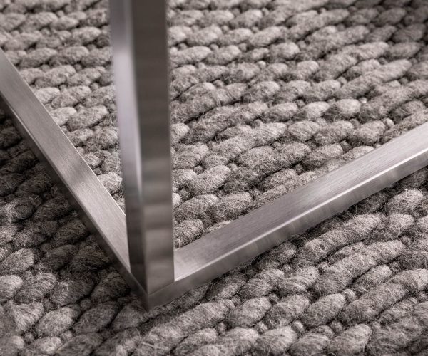 Konferenční stolek Tatius 80x80 Akácie Šampaňské Rám Nerezová ocel Průmyslový styl - Image 5