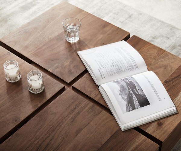 Konferenční stolek Loca 80x80 cm hnědá akácie z masivního dřeva - Image 5