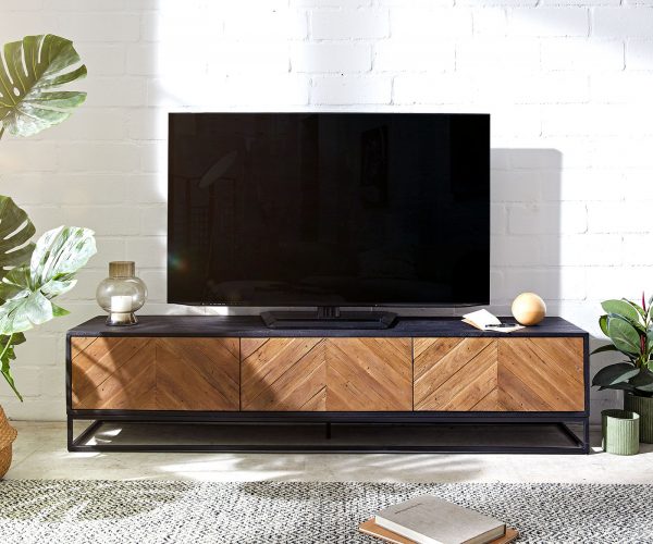 TV stolek Famke 175 cm mango teak 3 dvířka - Image 2