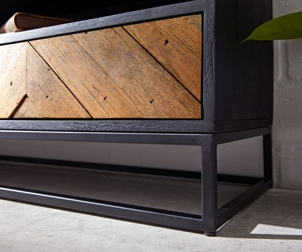 TV stolek Famke 120 cm mango teak 1 přihrádka 2 šuplíky - Image 8