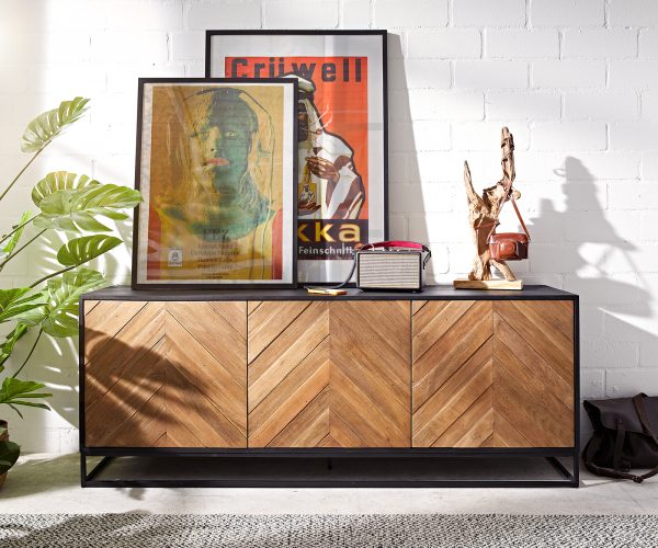Komoda Famke 175 cm mango teak 3 dvířka - Image 2