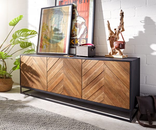Komoda Famke 175 cm mango teak 3 dvířka