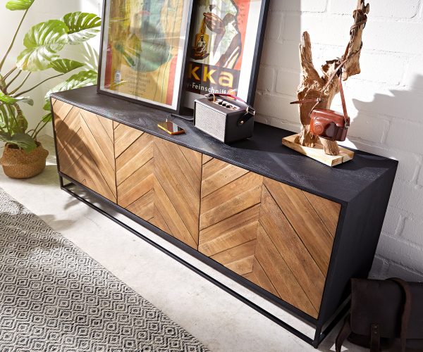 Komoda Famke 175 cm mango teak 3 dvířka - Image 5