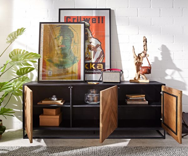 Komoda Famke 175 cm mango teak 3 dvířka - Image 4