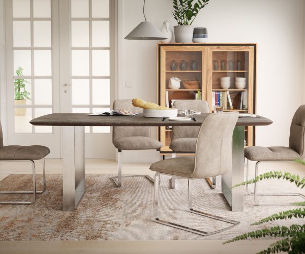 Hrana jídelního stolu tvaru lodi 200x100 Mango Brown Vintage nerezová ocel úzká švýcarská hrana - Image 2