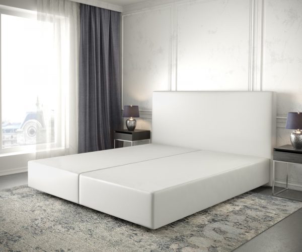 Boxspring postel Dream-Well 180x200 cm koženka bílá