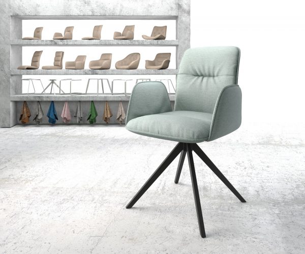 Otočná židle Vinja-Flex s područkami Stripes Mint Křížový rám hranatý černý 180° otočný