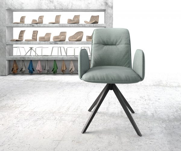 Otočná židle Vinja-Flex s područkami Stripes Mint Křížový rám hranatý černý 180° otočný - Image 2