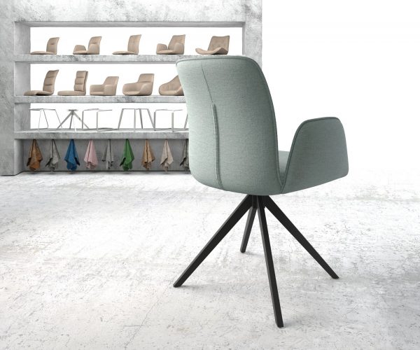 Otočná židle Vinja-Flex s područkami Stripes Mint Křížový rám hranatý černý 180° otočný - Image 3