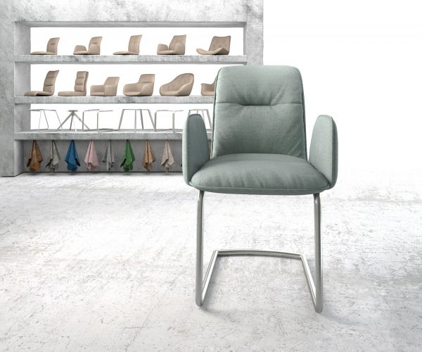 Otočná židle Vinja-Flex Stripes Mint Cantilever Chair Round Stainless Steel - Image 2