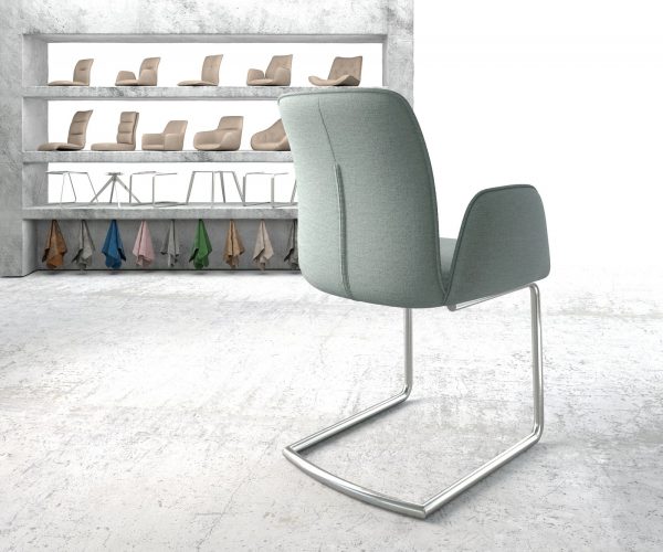 Otočná židle Vinja-Flex Stripes Mint Cantilever Chair Round Stainless Steel - Image 3