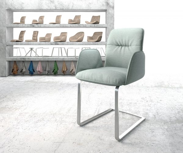 Otočná židle Vinja-Flex Stripes Mint Cantilever Flat Stainless Steel