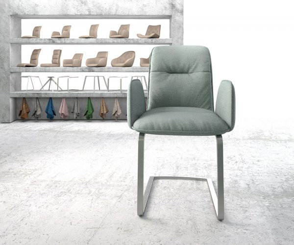 Otočná židle Vinja-Flex Stripes Mint Cantilever Flat Stainless Steel - Image 2
