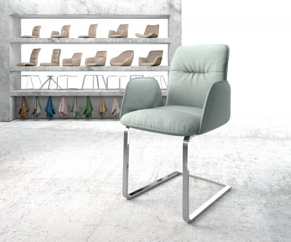 Otočná židle Vinja-Flex Stripes Mint Cantilever Flat Chrome