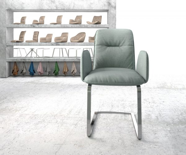 Otočná židle Vinja-Flex Stripes Mint Cantilever Flat Chrome - Image 2