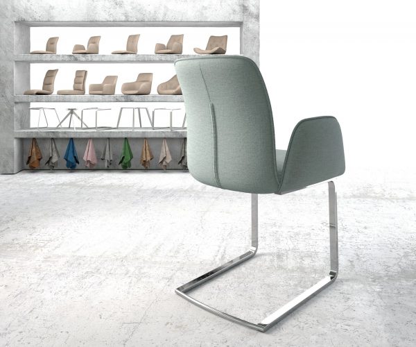 Otočná židle Vinja-Flex Stripes Mint Cantilever Flat Chrome - Image 3
