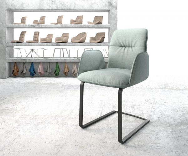 Houpací křeslo Vinja-Flex Stripes Mint Cantilever Flat Black