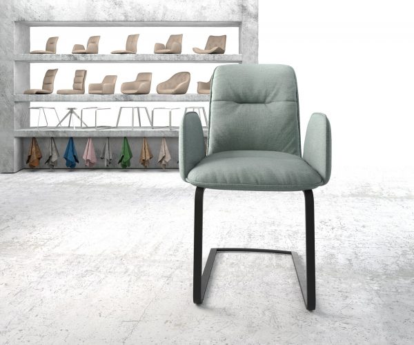 Houpací křeslo Vinja-Flex Stripes Mint Cantilever Flat Black - Image 2