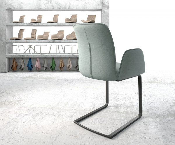 Houpací křeslo Vinja-Flex Stripes Mint Cantilever Flat Black - Image 3