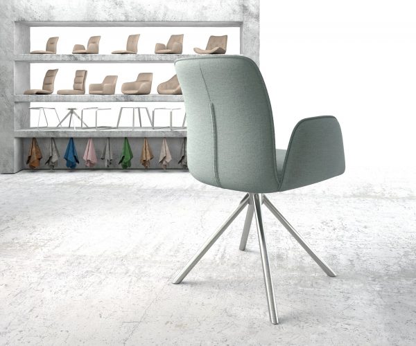 Otočná židle Vinja-Flex s područkami Stripes Mint Křížová základna kulatá nerezová ocel otočná o 180° - Image 3
