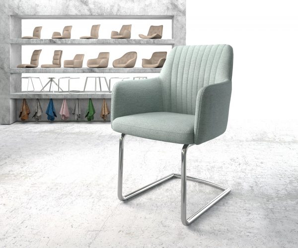 Křeslo Greg-Flex Mint Stripes konzola kulatá chromovaná