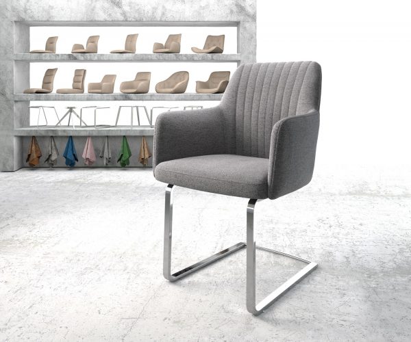 Křeslo Greg-Flex Světle Šedá Structure Cantilever Flat Chrome-plated
