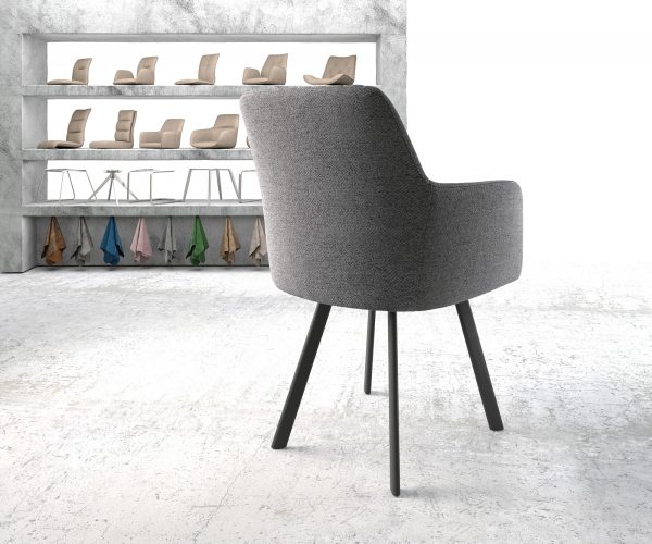 Křeslo Greg-Flex Světle Šedá Structure 4-nohé oválné Černé - Image 3