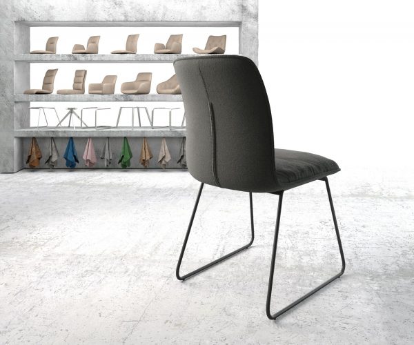 Jídelní židle Vinjo-Flex Texturovaná tkanina Anthracite Skid Frame Black - Image 3