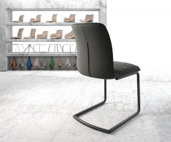 Houpací židle Vinjo-Flex Textured Fabric Anthracite Cantilever Round Black - Image 3