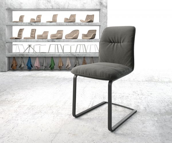 Houpací židle Vinjo-Flex Textured Fabric Anthracite Cantilever Flat Black