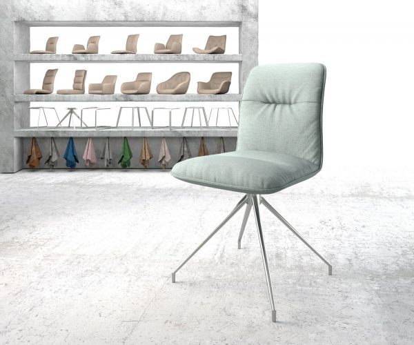Otočná židle Vinjo-Flex Stripes Mint Cross Frame Conical Stainless Steel 180° Swivel