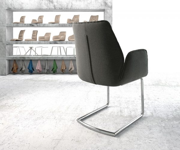 Otočná židle Zoa-Flex Textured Fabric Anthracite Cantilever Round Chrome - Image 3
