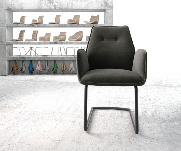 Otočná židle Zoa-Flex Textured Fabric Anthracite Cantilever Round Black - Image 2